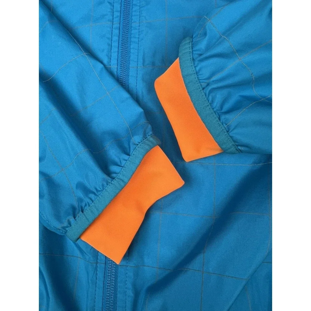 Adidas Running Boston Marathon 2014 Blue Reflective Zip Wind Jacket Men's M
